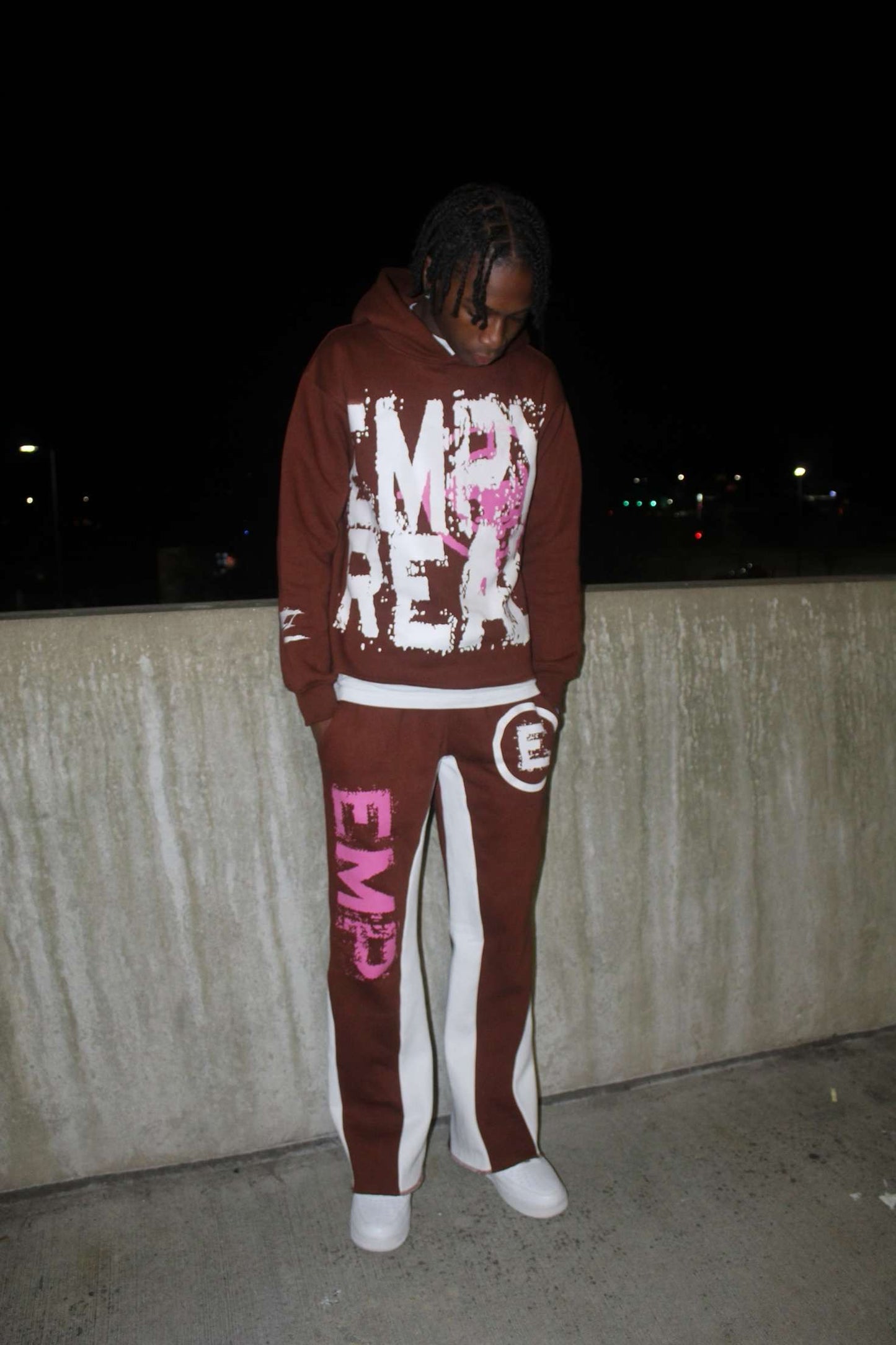 “Target” EMP Hoodie(Brown/Pink)