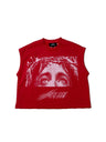 RED FOCUS SLEEVELESS TEE