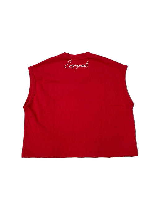 RED FOCUS SLEEVELESS TEE