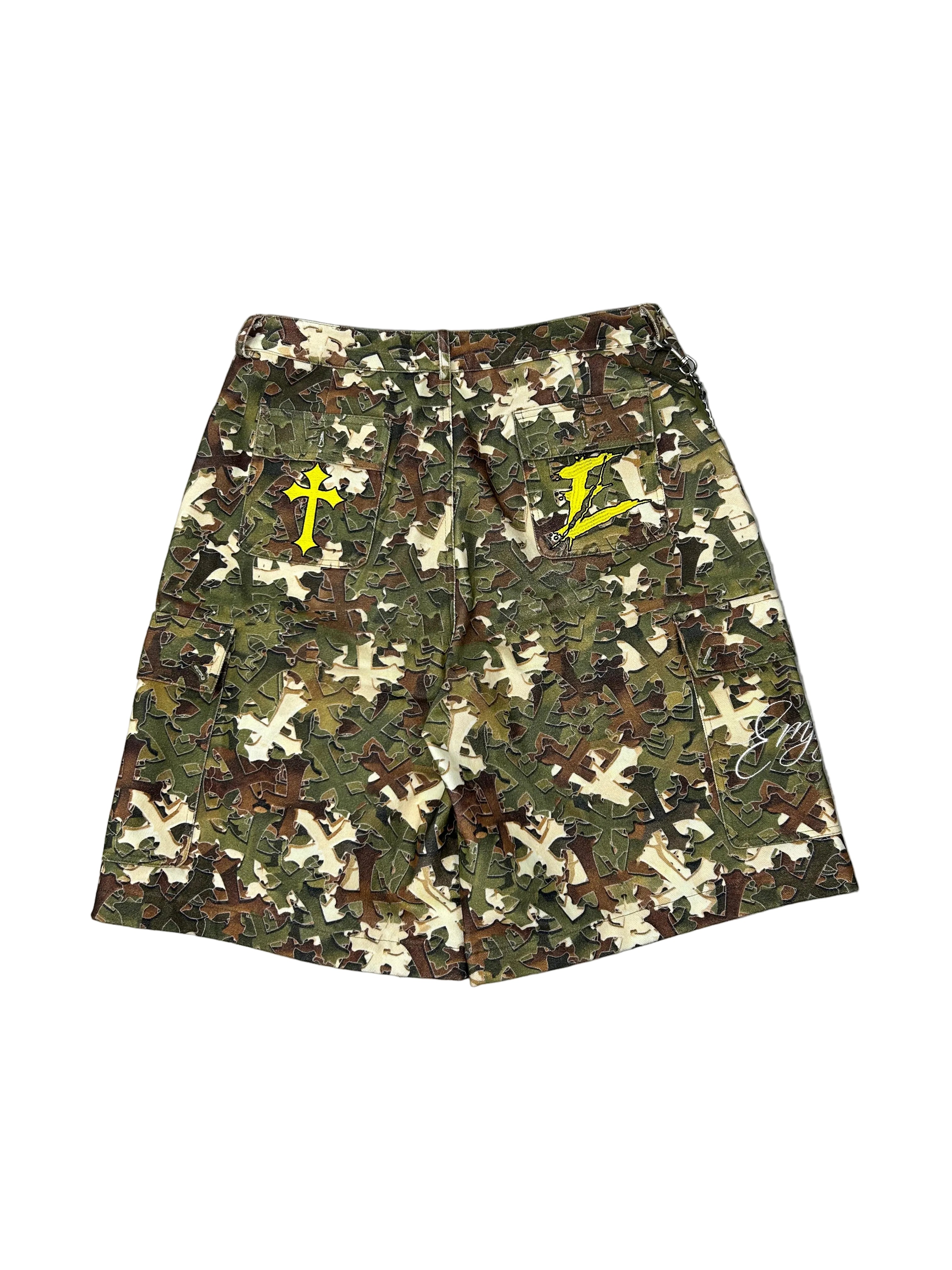 “Cross camo” Cargo Shorts