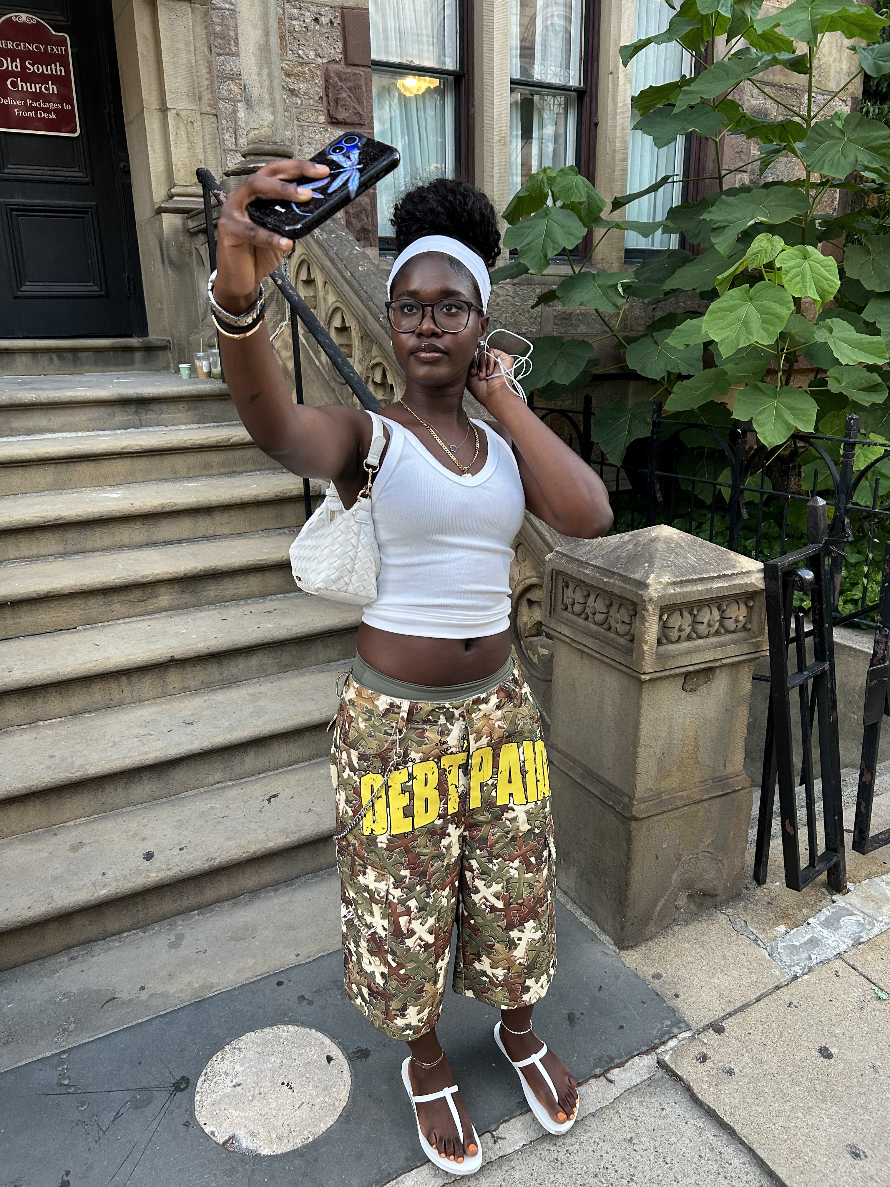 DEBT PAID CROSS CAMO CARGO SHORTS